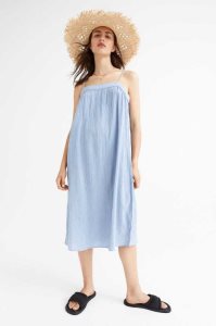 H&M Creped Kleider Damen Weiß | PQV-835749