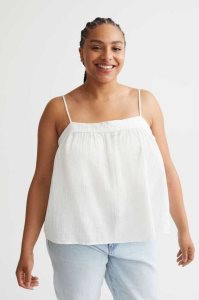 H&M Crinkled Oberteile Damen Hellblau | MOD-680245