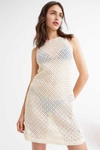 H&M Crochet-look Ärmellose Kleider Damen Weiß | SBR-472856