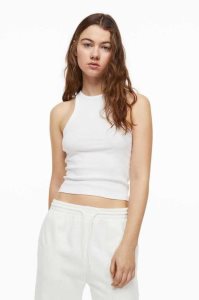H&M Crop Tank Oberteile Damen Dunkelbraun | MWB-769158