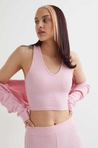 H&M Crop Tank Oberteile Damen Weiß | XML-312974