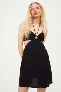 H&M Cut-out Kleider Damen Schwarz | DJE-960375