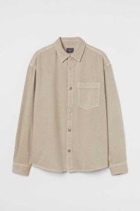 H&M Denim Hemd Herren Hellgrün | HZX-471892