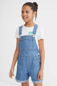 H&M Denim Overall Kurze Hose Kinder Hellblau | MVI-694283