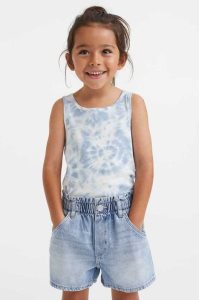 H&M Denim Paper-bag Kurze Hose Kinder Hellblau | QCV-365289