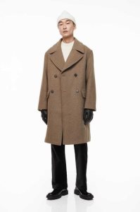 H&M Double-breasted Wolle-blend Jacke Herren Dunkelbeige | UNG-459280