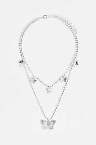 H&M Double-strand Rhinestone Ketten Damen Silber | HVK-214089