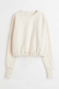 H&M Drawstring Sweatshirt Damen Weiß | WMT-046179