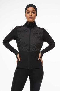 H&M DryMove Lauf Jacke Damen Schwarz | KRV-693087