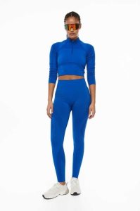 H&M DryMove Seamless Sports tights Hose Damen Hellblau | SRN-168403