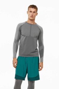H&M DryMove Seamless top Sportbekleidung Herren Grau | NDA-679283
