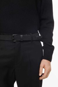 H&M Elasticized Fabric Gürtel Herren Schwarz | JVZ-956837