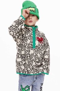 H&M Embroidered Teddy Fleece Half-zip Hemd Kinder Weiß | NZQ-215479