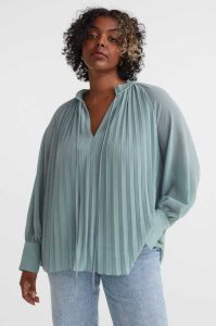 H&M Falten Chiffon Bluse Damen Hellrosa | JES-835126