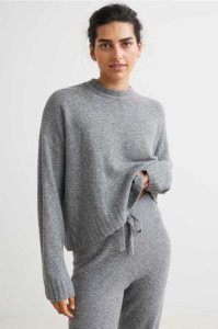 H&M Fine-knit Pullover Loungewear Damen Grau | DOM-064831