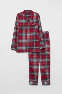 H&M Flannel Pajamas Loungewear Herren Dunkelblau Rot | OTM-538106