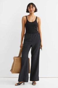 H&M Flared Hose Damen Schwarz | WHE-348597