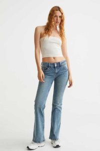 H&M Flared Low Jeans Damen Grau | GUX-503469