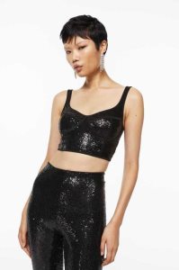 H&M Flared Sequined Leggings Hose Damen Schwarz | DVY-671358