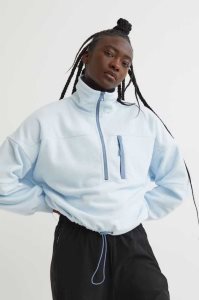 H&M Fleece Top Sportbekleidung Damen Hellblau | LFS-762493