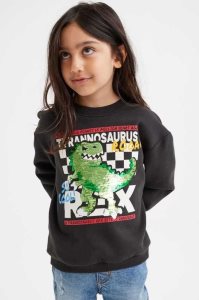 H&M Flip-sequin Hemd Kinder Schwarz | IUO-106238