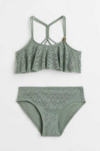 H&M Flounced Bikini Bademode Kinder Khaki Grün | HFI-789310