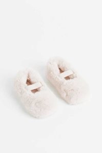 H&M Fluffy Ballet-style Hausschuhe Kinder Beige Weiß | IHA-618923