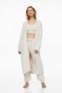 H&M Fluffy Bathrobe Nachtwäsche Damen Beige | UKV-985026