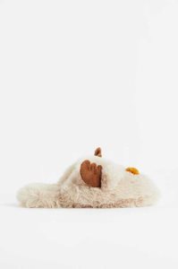 H&M Fluffy Reindeer Hausschuhe Damen Hellbeige | IFA-749186