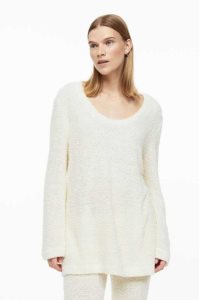 H&M Fluffy-knit Top Pullover Damen Weiß | JIQ-583046