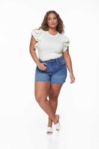H&M Flutter-sleeved Gerippt Oberteile Damen Weiß | UIW-129835