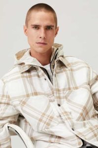 H&M Gepolstert Hemd Herren Dunkelgrau | NTB-794163