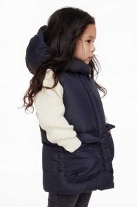 H&M Gepolstert Mit Kapuze Vest Oberbekleidung Kinder Dunkelblau | CWH-036812