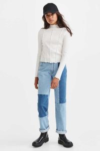 H&M Gerade Fit Low Jeans Kinder Hellblau | PME-840167