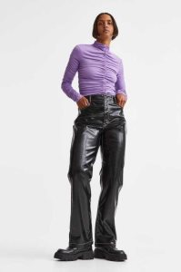 H&M Gerade Hose Damen Schwarz | NBZ-189046
