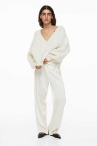 H&M Gerade Hose Damen Weiß | SGI-021594