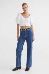 H&M Gerade Regular Jeans Damen Dunkelgrau | MTB-725486