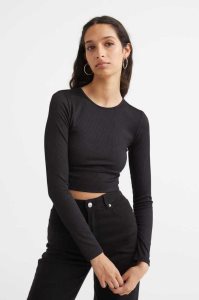 H&M Gerippt Crop Oberteile Damen Beige | ZYC-576341