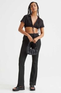 H&M Gerippt Jazz Hose Damen Khaki Grün | JQZ-324768
