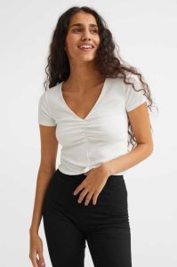 H&M Gerippt Oberteile Damen Dunkelbraun | XHI-761904