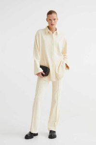 H&M Gerippt Velour Hose Damen Dunkelblau | VQW-897465