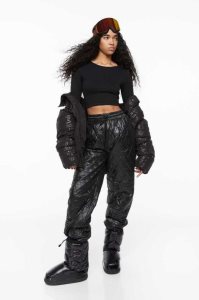 H&M Gesteppt Hose Damen Schwarz | BIM-326790