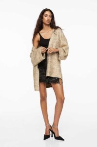 H&M Glittery Cardigan Pullover Damen Beige | KER-041783