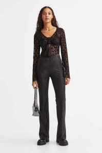 H&M Glittery Flared Leggings Hose Damen Schwarz | BFS-315408