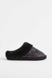 H&M Glittery Hausschuhe Kinder Schwarz | HES-016348