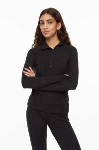 H&M Half-zip Fitted Top Sweatshirt Damen Hellblau | JEG-958762