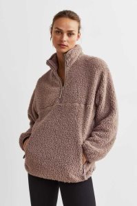 H&M Half-zip Fleece Top Loungewear Damen Weiß | PDM-146052