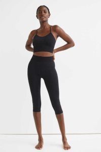 H&M High Taille Sports Leggings Hose Damen Schwarz | DYA-469152