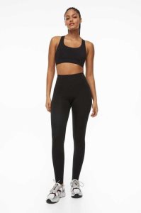 H&M High Taille Sports Leggings Hose Damen Dunkeltürkis | IND-628051