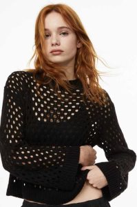 H&M Hole-knit Pullover Damen Blau | GXB-298601